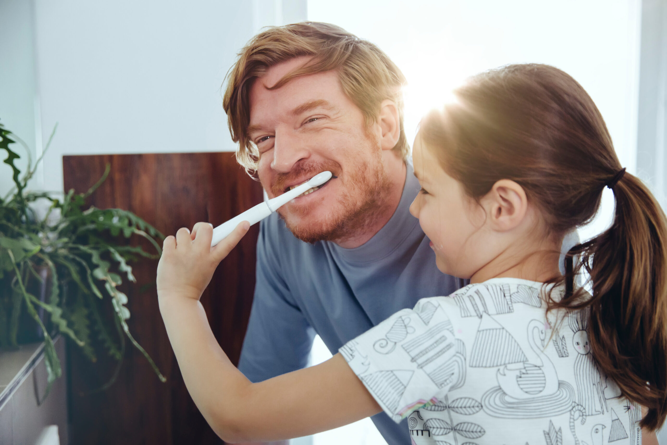 Father and child at The Tooth Shop